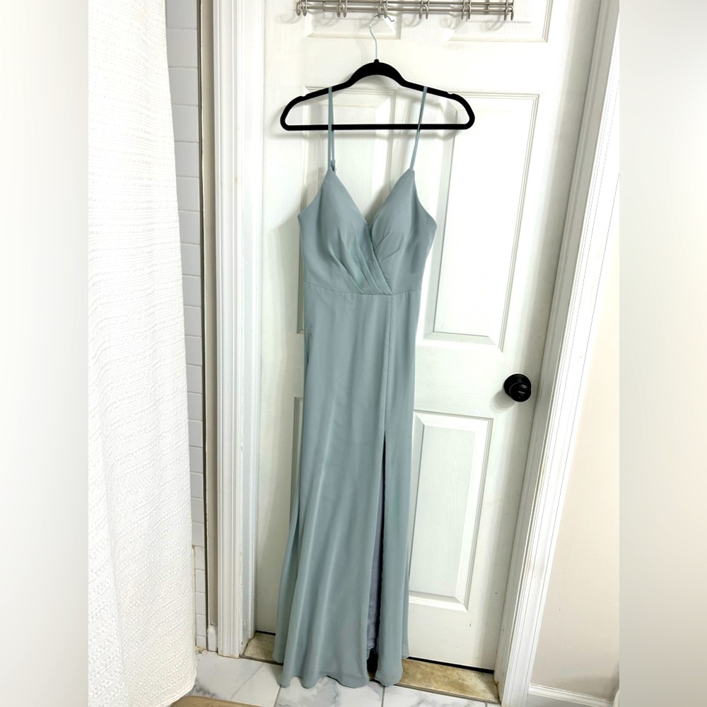Azazie Everleigh A6 in Dolphin Grey- Bridesmaid, Wedding Guest, Event Dress